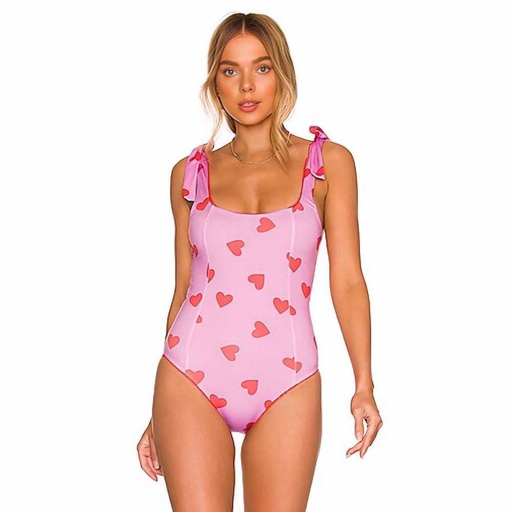 Beach Riot Sydney Valentine Heart One-Piece Swimsuit